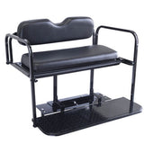 Club Car Precedent Golf Cart Rear Flip Seat Kit with Steel Frame | Compatible with 2004-Up Models (Black)