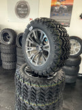14” GOLF CART ‘VECTOR’ WHEELS WITH 23” ALL TERRAIN TIRES SET