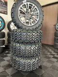 14” GOLF CART ‘VECTOR’ WHEELS WITH 23” ALL TERRAIN TIRES SET