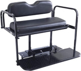 Club Car Precedent Golf Cart Rear Flip Seat Kit with Steel Frame | Compatible with 2004-Up Models (Black)