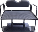 Club Car Precedent Golf Cart Rear Flip Seat Kit with Steel Frame | Compatible with 2004-Up Models (Black)