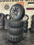 14” GOLF CART ‘VECTOR’ WHEELS WITH 23” ALL TERRAIN TIRES SET