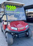2020 CLUB CAR - TEMPO IN MAROON 4PR GOLF CART W/ NEW LITHIUM BATTERY & CUSTOM WHEELS