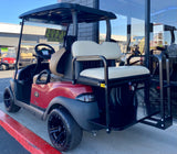 2020 CLUB CAR - TEMPO IN MAROON 4PR GOLF CART W/ NEW BATTERIES & CUSTOM WHEELS
