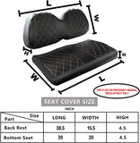 Golf Cart Farm- Club Car Precedent Seat Cover- Black w/ Brown