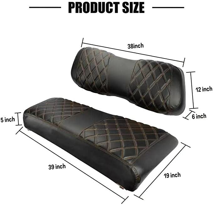 Golf Cart Farm- Club Car DS Diamond Seat Cover- Black