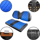Golf Cart Farm- Club Car Precedent Seat Cover- Black and Blue