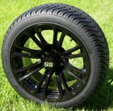 14" VOODOO GOLF CART WHEELS and 205/30-14 DOT LOW PROFILE TIRES (SET OF 4)