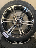 12” Terminator Golf Cart Wheels Mounted to 215/40-12 Low Profile Tires