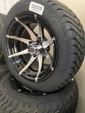 12” Kraken Golf Cart Wheels Mounted to 215/40-12 Low Profile Tires