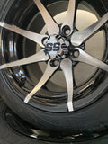 12” Kraken Golf Cart Wheels Mounted to 215/40-12 Low Profile Tires