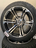 12” Terminator Golf Cart Wheels Mounted to 215/40-12 Low Profile Tires