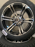 12” Terminator Golf Cart Wheels Mounted to 215/40-12 Low Profile Tires