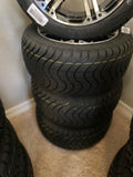 12” Terminator Golf Cart Wheels Mounted to 215/40-12 Low Profile Tires