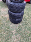 12” Glossy Black Vampire Golf Cart Wheels Mounted to 215/40-12 Low Profile Tires