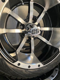 12” Storm Trooper Golf Cart Wheels Mounted to 215/40-12 Low Profile Tires