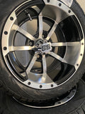 12” Storm Trooper Golf Cart Wheels Mounted to 215/40-12 Low Profile Tires