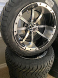 12” Storm Trooper Golf Cart Wheels Mounted to 215/40-12 Low Profile Tires