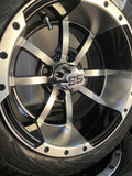 12” Storm Trooper Golf Cart Wheels Mounted to 215/40-12 Low Profile Tires