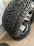 12” Storm Trooper Golf Cart Wheels Mounted to 215/40-12 Low Profile Tires