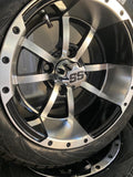 12” Storm Trooper Golf Cart Wheels Mounted to 215/40-12 Low Profile Tires