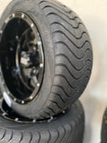 12” Night Stalker Golf Cart Wheels Mounted to 215/40-12 Low Profile Tires