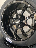 12” Night Stalker Golf Cart Wheels Mounted to 215/40-12 Low Profile Tires