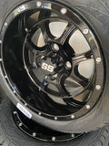 12” Night Stalker Golf Cart Wheels Mounted to 215/40-12 Low Profile Tires