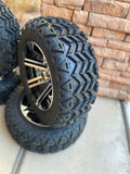 14” TERMINATOR GOLF CART WHEELS MOUNTED TO 23” ALL TERRAIN TIRES