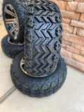 14” TERMINATOR GOLF CART WHEELS MOUNTED TO 23” ALL TERRAIN TIRES