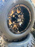 10” VAMPIRE GOLF CART WHEELS AND ALL TERRAIN TIRES