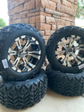 12” VAMPIRE GOLF CART WHEELS MOUNTED TO 20" ALL TERRAIN TIRES