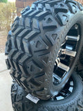 12” TEMPEST GOLF CART WHEELS MOUNTED TO 20" ALL TERRAIN TIRES