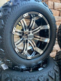 12” TEMPEST GOLF CART WHEELS MOUNTED TO 20" ALL TERRAIN TIRES