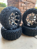 12” TEMPEST GOLF CART WHEELS MOUNTED TO 20" ALL TERRAIN TIRES