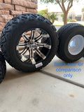 12” TEMPEST GOLF CART WHEELS MOUNTED TO 20" ALL TERRAIN TIRES