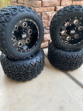 10” PIONEER BLACK GOLF CART WHEELS AND ALL TERRAIN TIRES