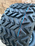 10” VAMPIRE MACHINED BLACK GOLF CART WHEELS AND ALL TERRAIN TIRES