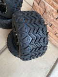 10” PIONEER BLACK GOLF CART WHEELS AND ALL TERRAIN TIRES