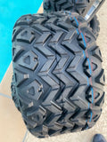 10” VAMPIRE GUN METAL GOLF CART WHEELS AND ALL TERRAIN TIRES