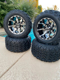 10” VORTEX GOLF CART WHEELS AND ALL TERRAIN TIRES