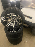 14” TERMINATOR- GOLF CART WHEELS MOUNTED TO 205/30-14 LOW PROFILE TIRES