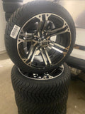 14” TERMINATOR- GOLF CART WHEELS MOUNTED TO 205/30-14 LOW PROFILE TIRES