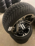 14” TERMINATOR- GOLF CART WHEELS MOUNTED TO 205/30-14 LOW PROFILE TIRES