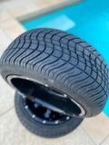 14” Night Stalker Black- GOLF CART WHEELS MOUNTED TO 205/30-14 LOW PROFILE TIRES
