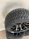 12” Rally- Golf Cart Wheels Mounted to 215/40-12 Low Profile Tires