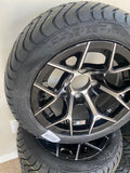 12” Rally- Golf Cart Wheels Mounted to 215/40-12 Low Profile Tires