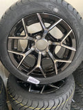 12” Rally- Golf Cart Wheels Mounted to 215/40-12 Low Profile Tires