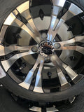 12” Vampire Golf Cart Wheels Mounted to 215/40-12 Low Profile Tires