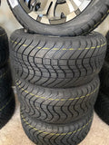 12” Vampire Golf Cart Wheels Mounted to 215/40-12 Low Profile Tires